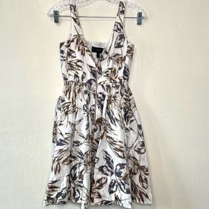 J. Crew zip front dress featuring gold foil leaf